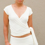 Solace Short Sleeve Wrap Top